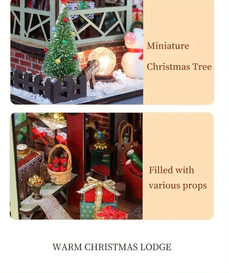 Gingerbread House Christmas Book Nook Kit with Wooden Details by House Of Avana