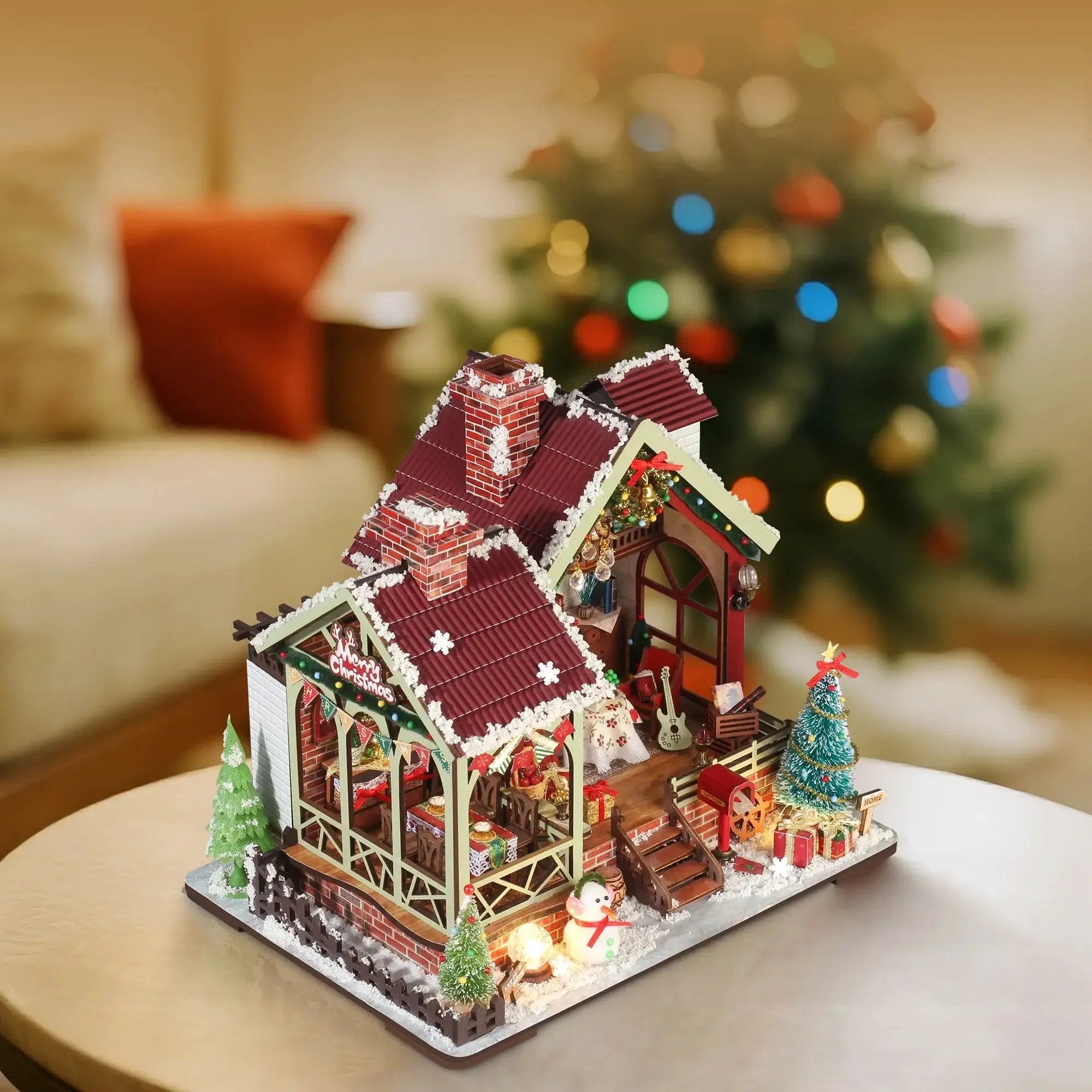 Gingerbread House Christmas Book Nook Kit with Wooden Details by House Of Avana