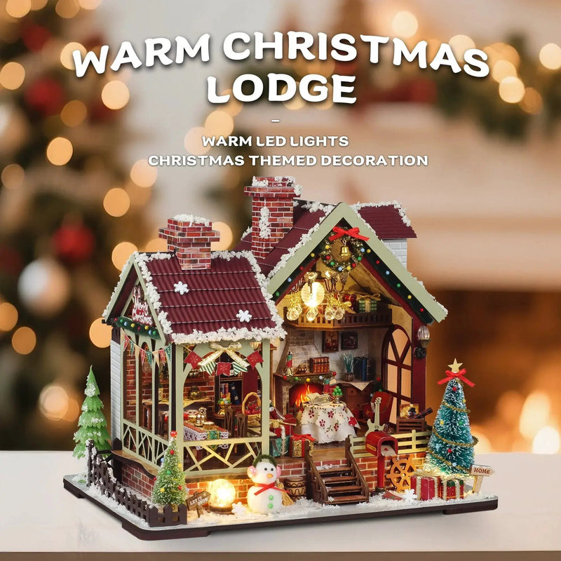 Gingerbread House Christmas Book Nook Kit with Wooden Details by House Of Avana