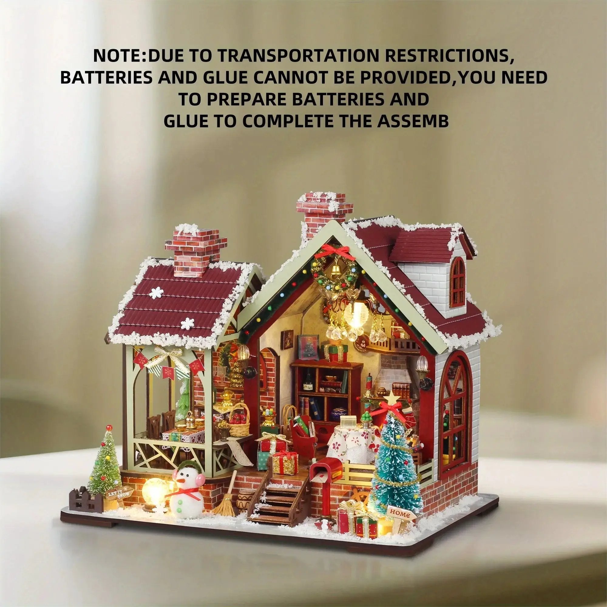 Gingerbread House Christmas Book Nook Kit with Wooden Details by House Of Avana