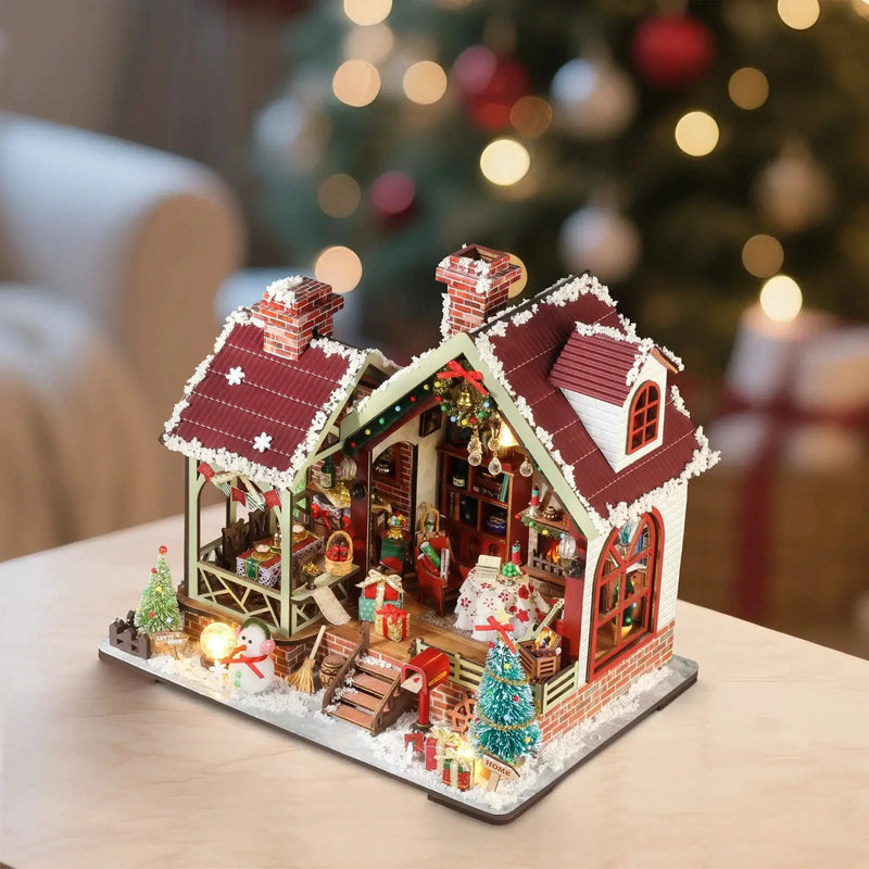 Gingerbread House Christmas Book Nook Kit with Wooden Details by House Of Avana