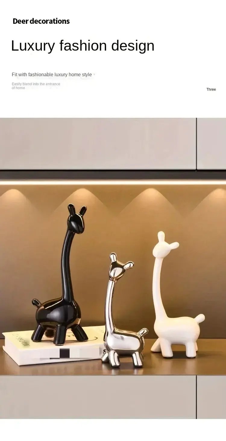 Giraffe Figurines - Decorative Ceramic 4pcs by House Of Avana