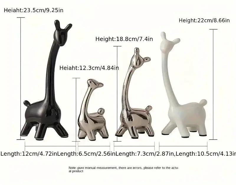 Giraffe Figurines - Decorative Ceramic 4pcs by House Of Avana
