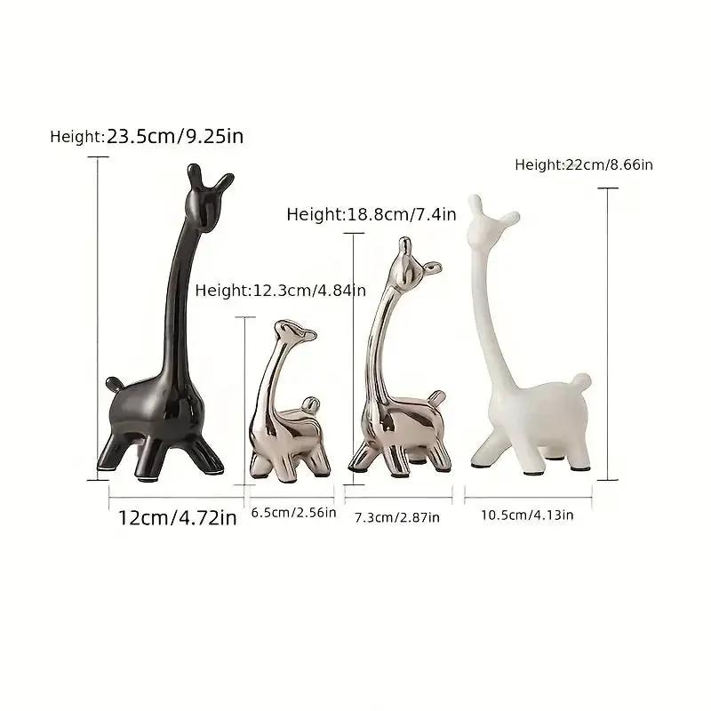 Giraffe Figurines - Decorative Ceramic 4pcs by House Of Avana