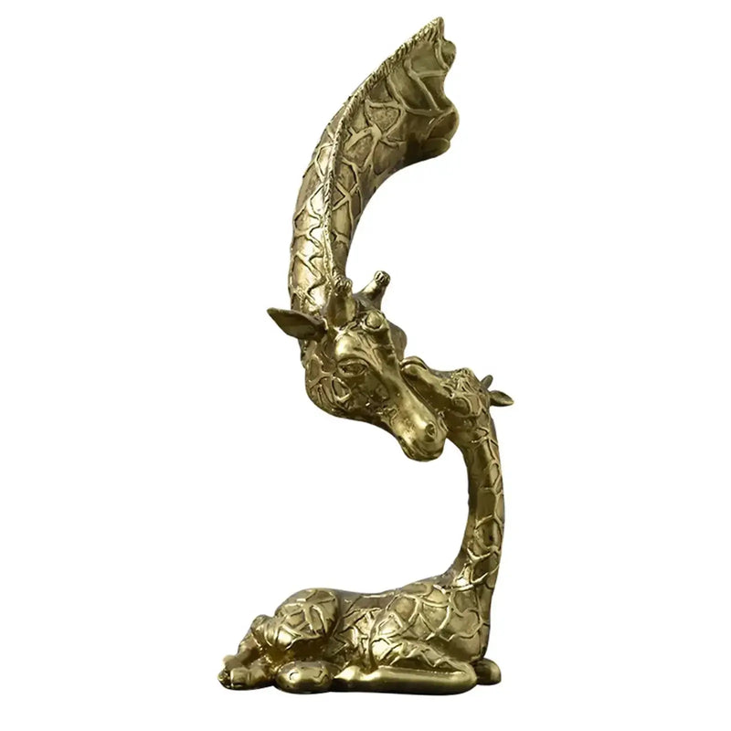 Luxury Mother & Baby Giraffe Statue Decorative Animal Sculpture by House Of Avana