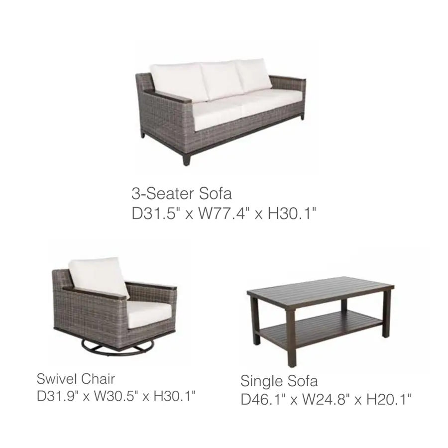 Owens 4-Piece Aluminum Living Room Set With Swivel Chairs by Outdoor-USA®