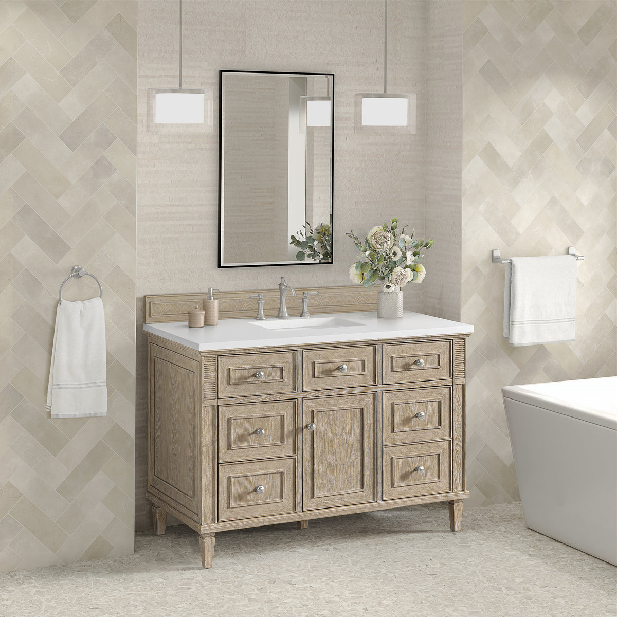 James Martin Lorelai 48" Single Bathroom Vanity, Whitewashed Oak, view 38