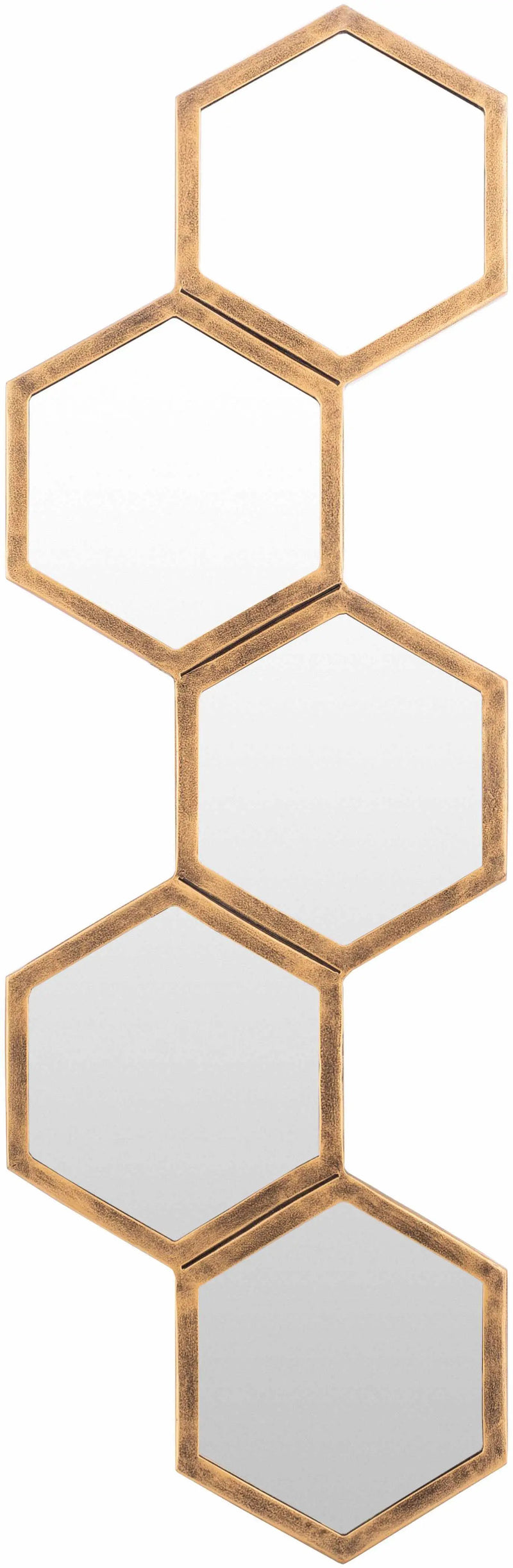 Gitagum Rustic Gold Honeycomb Mirror by Boutique Rugs