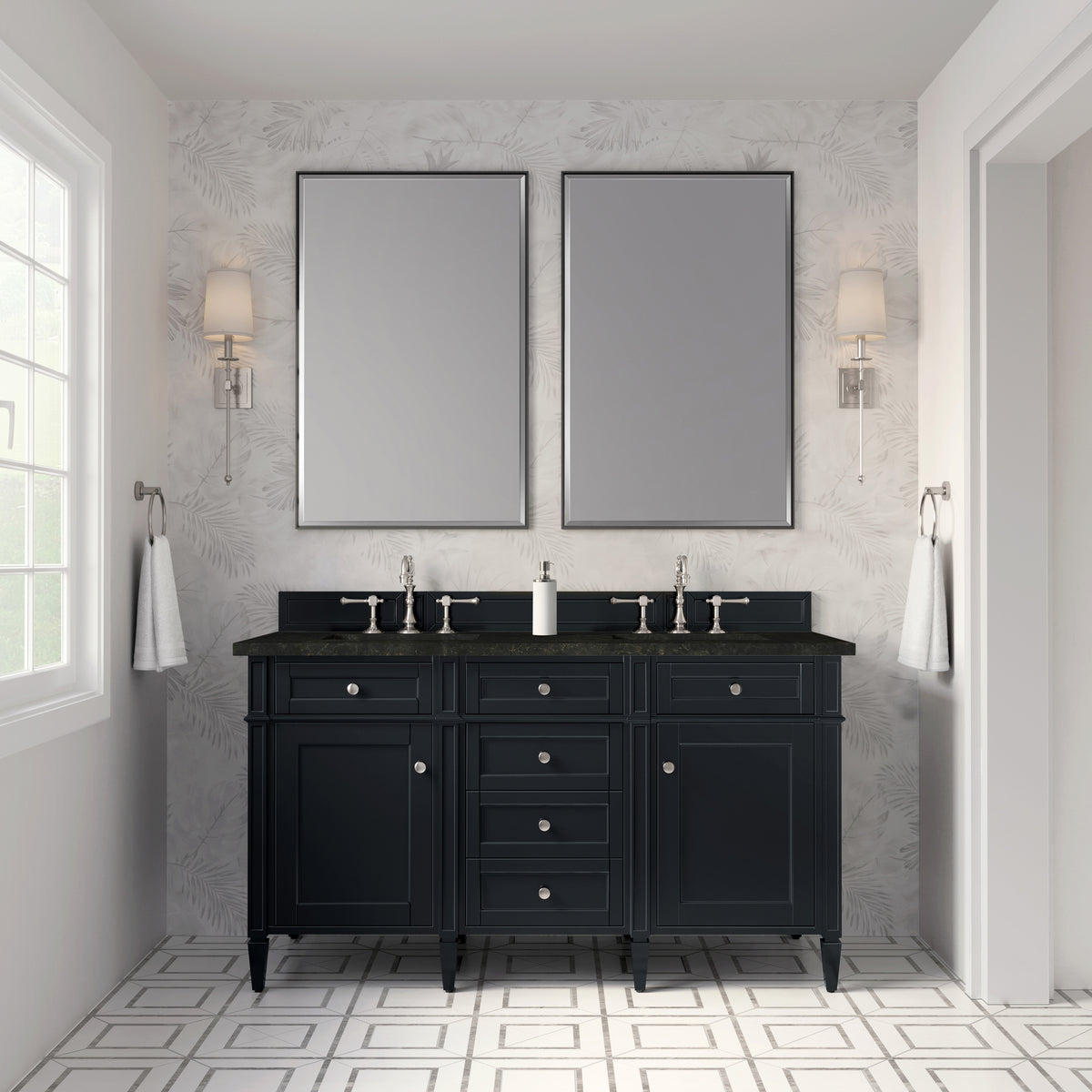 James Martin Brittany 60" Double Bathroom Vanity, Black Onyx, view 39