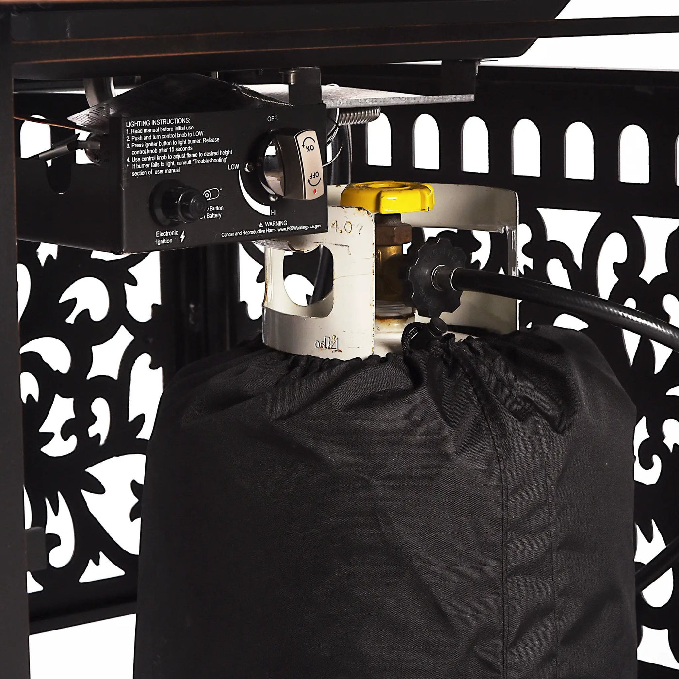 Black Aluminum Fire Table Set with Two Loveseats and Two Club Chairs by Sharicks