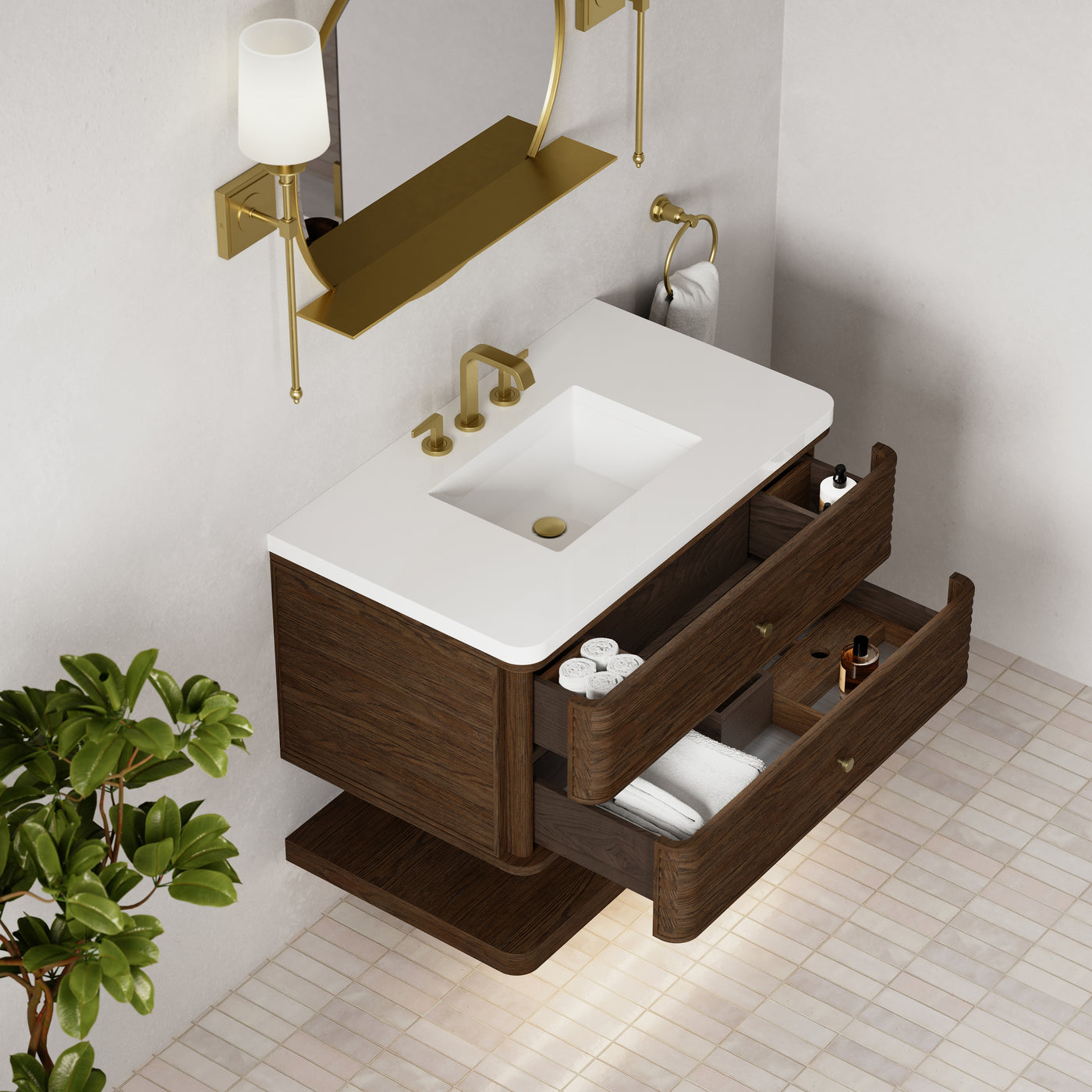James Martin Allamari 36" Floating Single Bathroom Vanity, Sable by James Martin