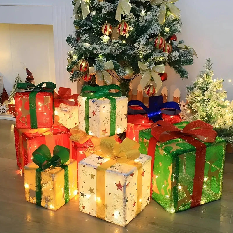 Glass Box Decoration with Warm Glowing Winter Tree Scene by House Of Avana