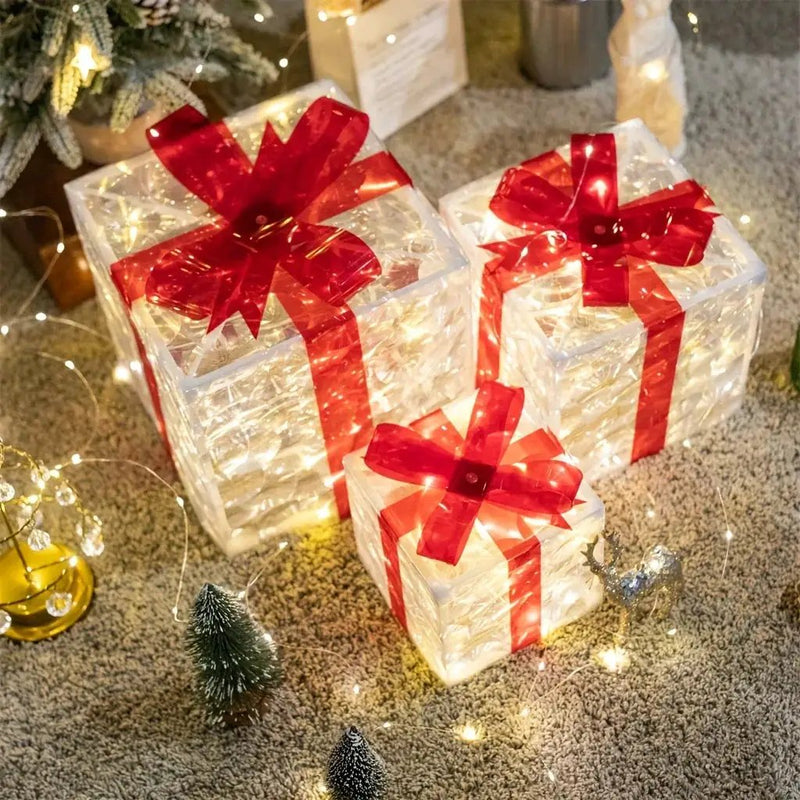 Glass Box Decoration with Warm Glowing Winter Tree Scene by House Of Avana