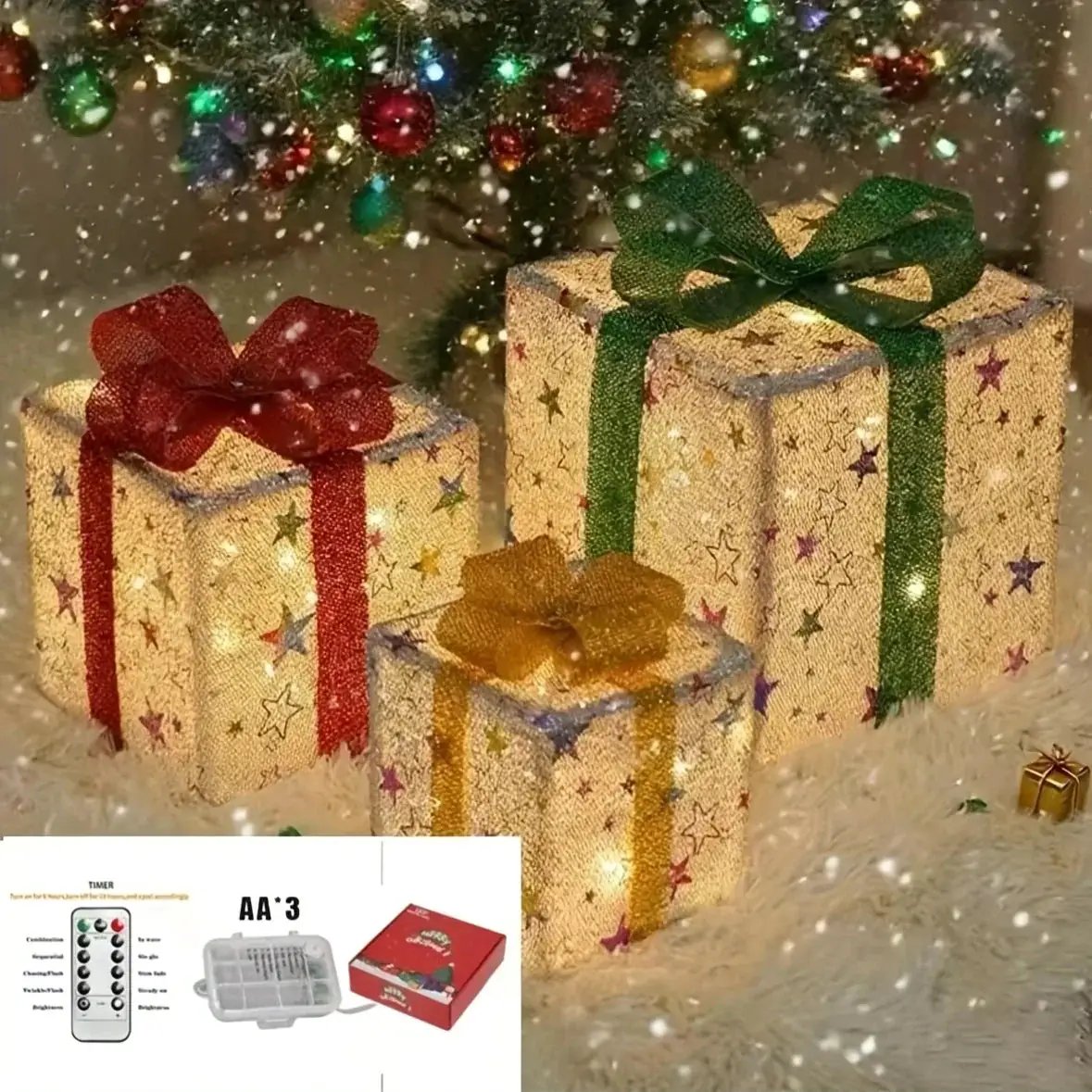 Glass Box Decoration with Warm Glowing Winter Tree Scene by House Of Avana