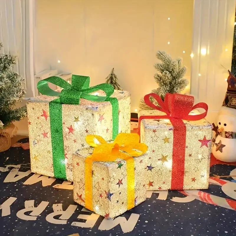 Glass Box Decoration with Warm Glowing Winter Tree Scene by House Of Avana