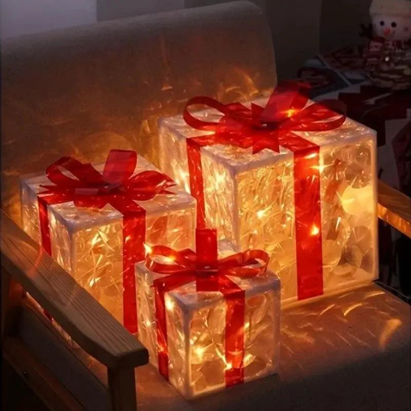 Glass Box Decoration with Warm Glowing Winter Tree Scene by House Of Avana
