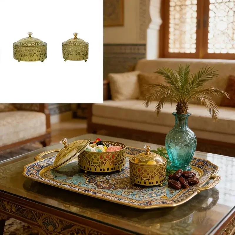 Glass Candy Jar - Golden Islamic Style by House Of Avana
