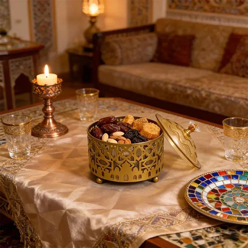 Glass Candy Jar - Golden Islamic Style by House Of Avana