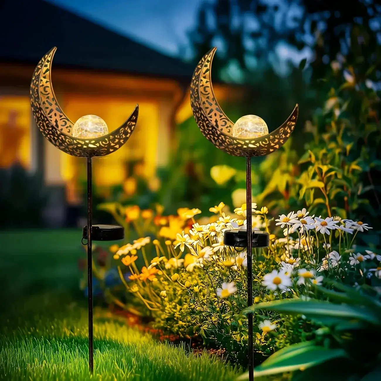 Glass Solar Garden Light - Cracked Sphere by House Of Avana