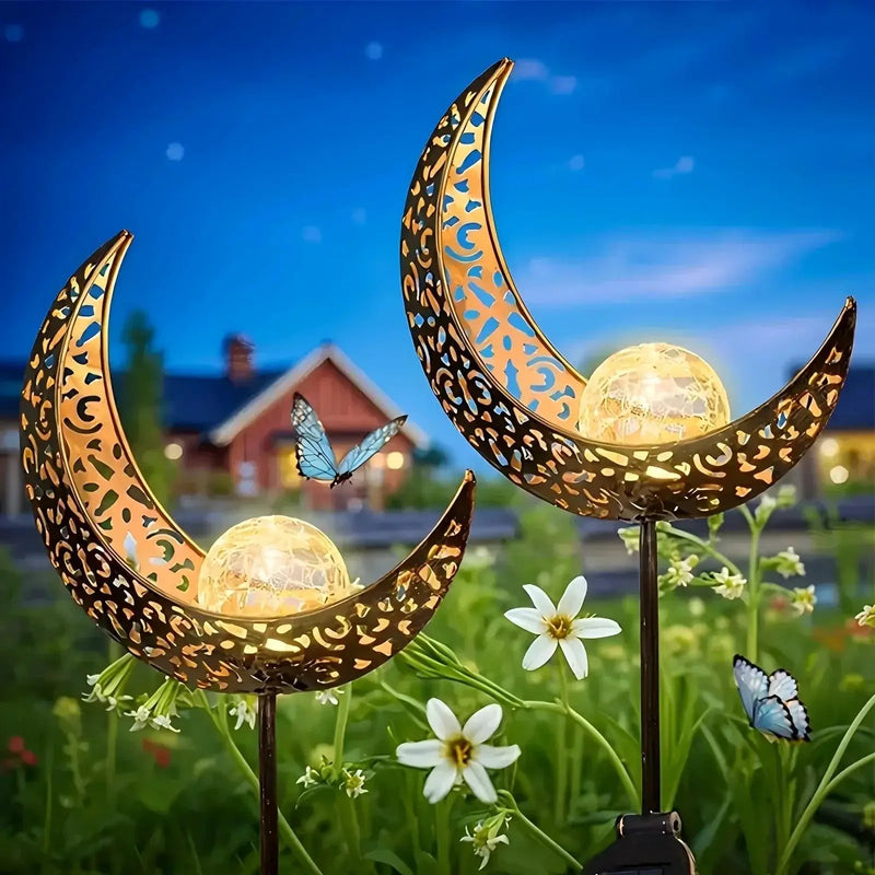 Glass Solar Garden Light - Cracked Sphere by House Of Avana