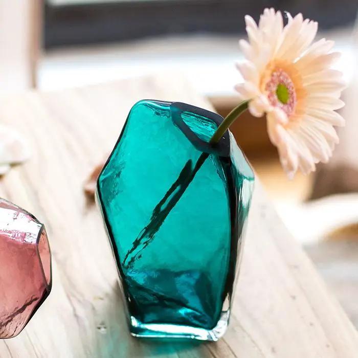 Glass Vase Hand Blown Glass Vase in Various Colors