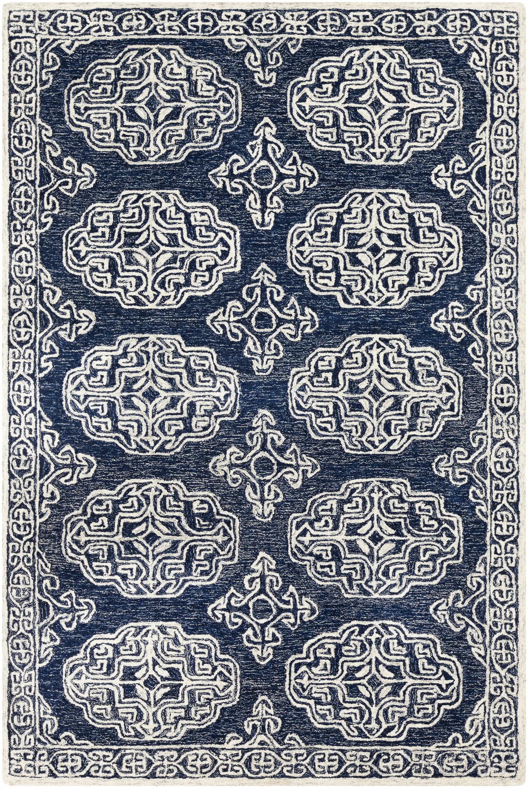 Glenoma Blue Regency Wool Rug by Boutique Rugs