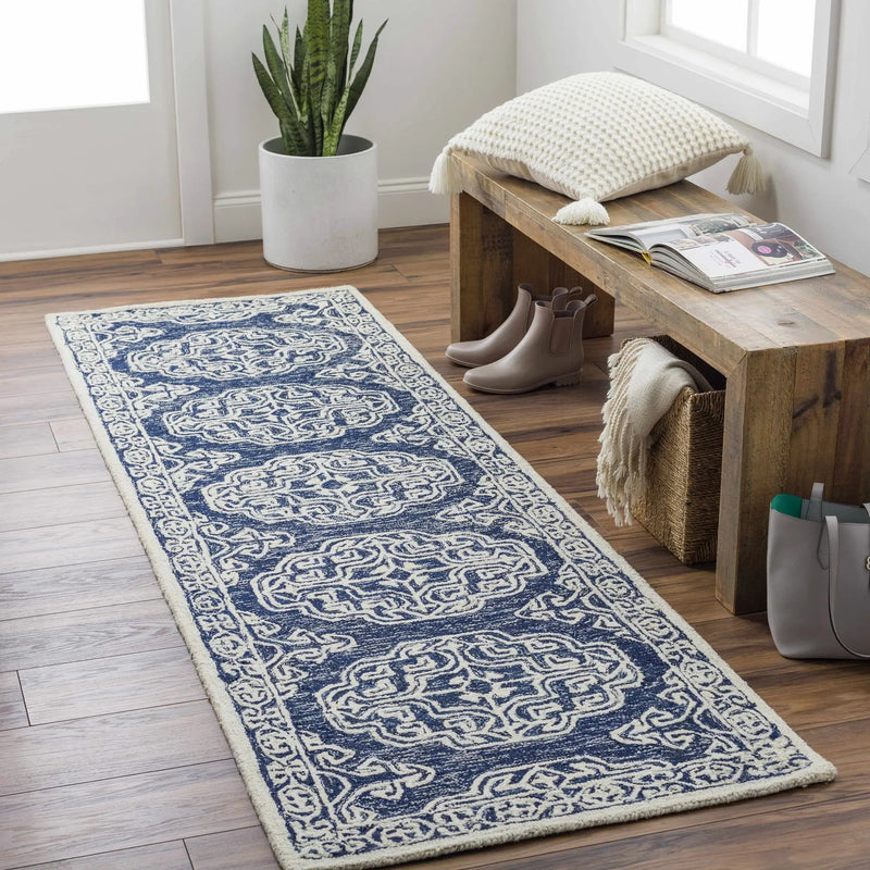 Glenoma Blue Regency Wool Rug by Boutique Rugs