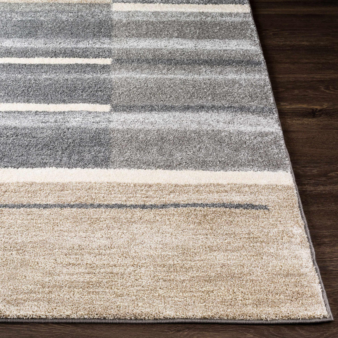Glouster Taupe&Gray Lined Area Rug by Boutique Rugs