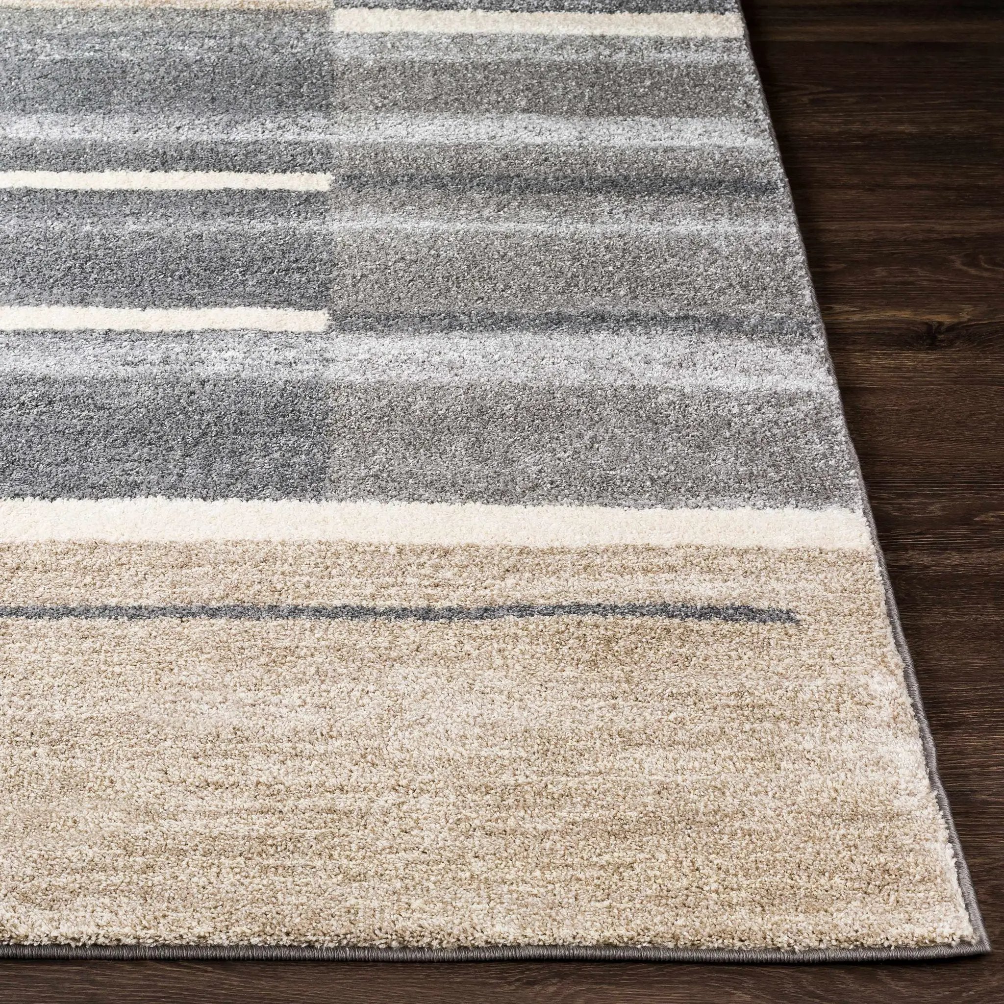 Glouster Taupe&Gray Lined Area Rug by Boutique Rugs