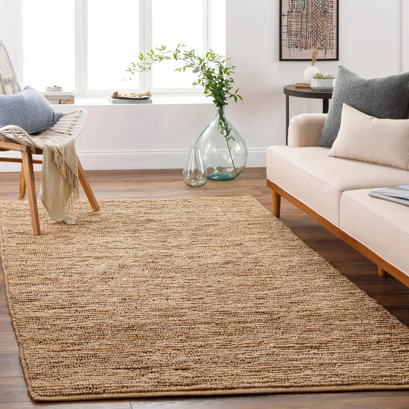 Glover Natural Braided Jute Carpet - Clearance by Boutique Rugs