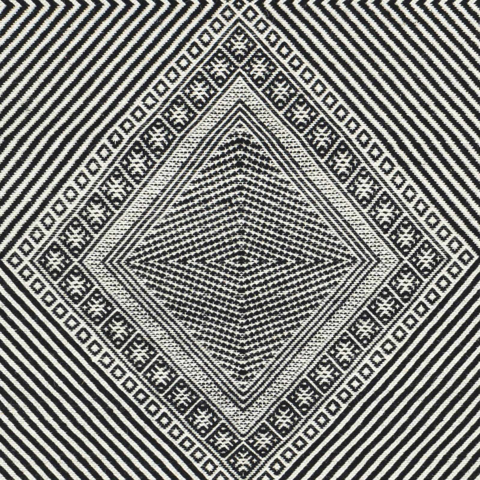 Eaglesham Black&White Flatweave Tassel Wool Rug - Clearance by Boutique Rugs