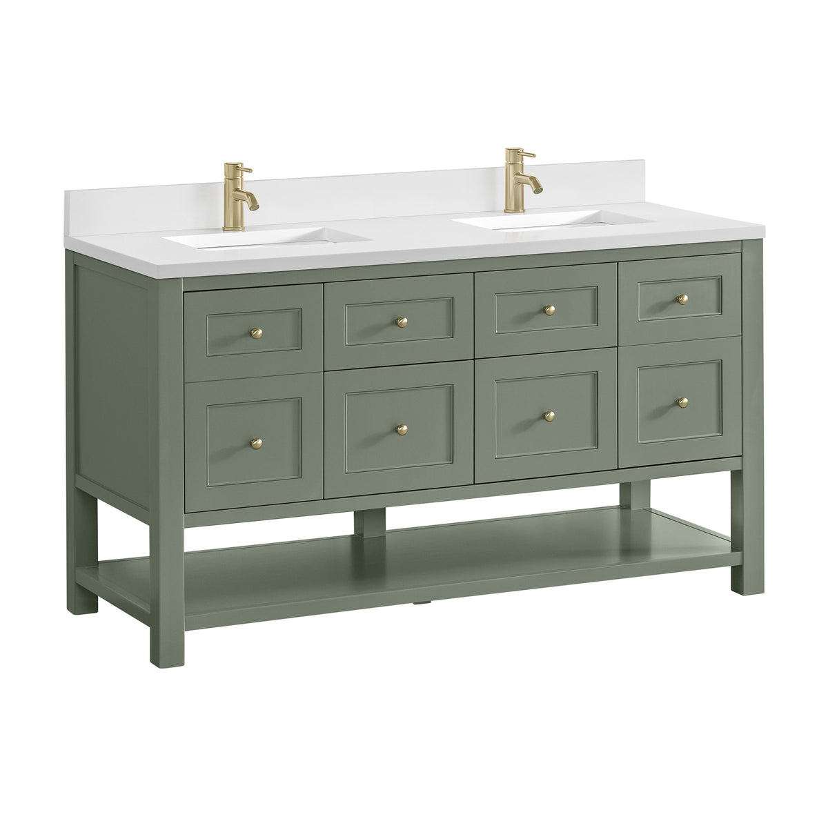 James Martin Breckenridge 60" Double Bathroom Vanity, Smokey Celadon, view 31
