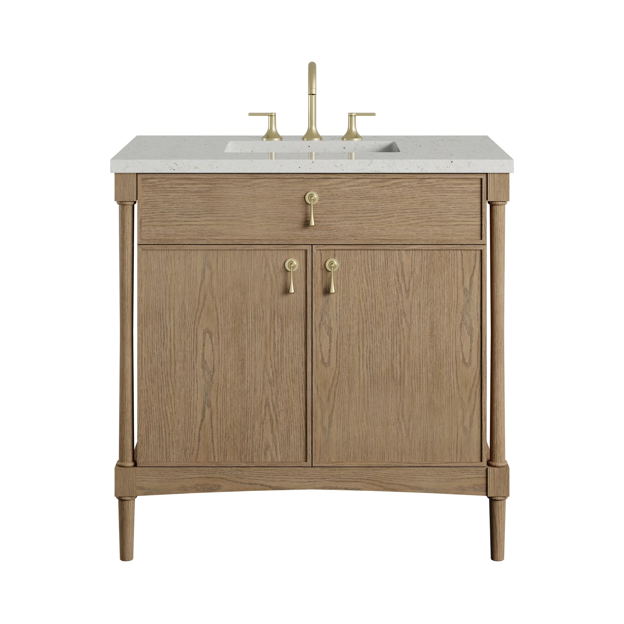 James Martin Kinnsden 36" Single Bathroom Vanity, Weathered Oak, view 23