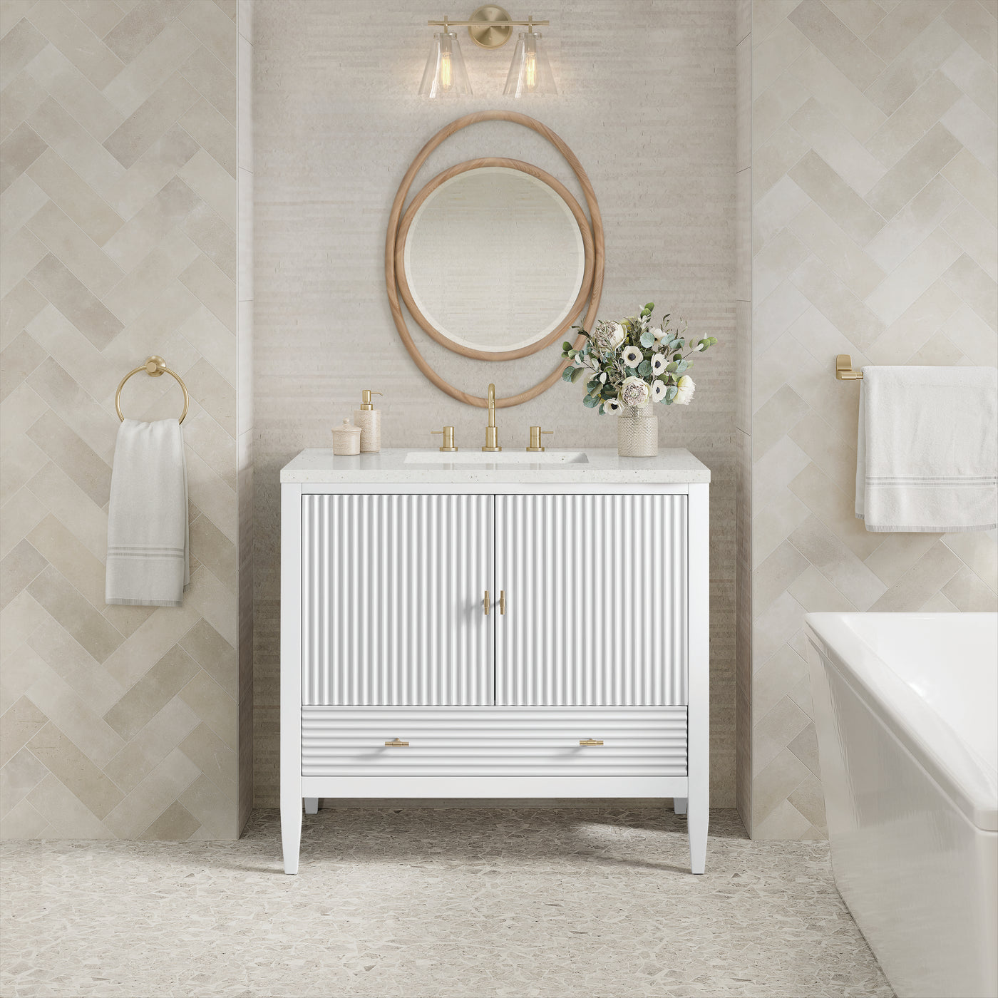 James Martin Myrrin 36" Single Bathroom Vanity, Bright White by James Martin