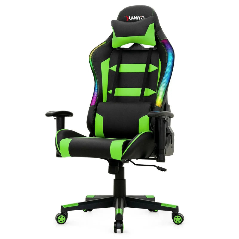 Adjustable Swivel Gaming Chair with LED Lights and Remote by DirectDeals