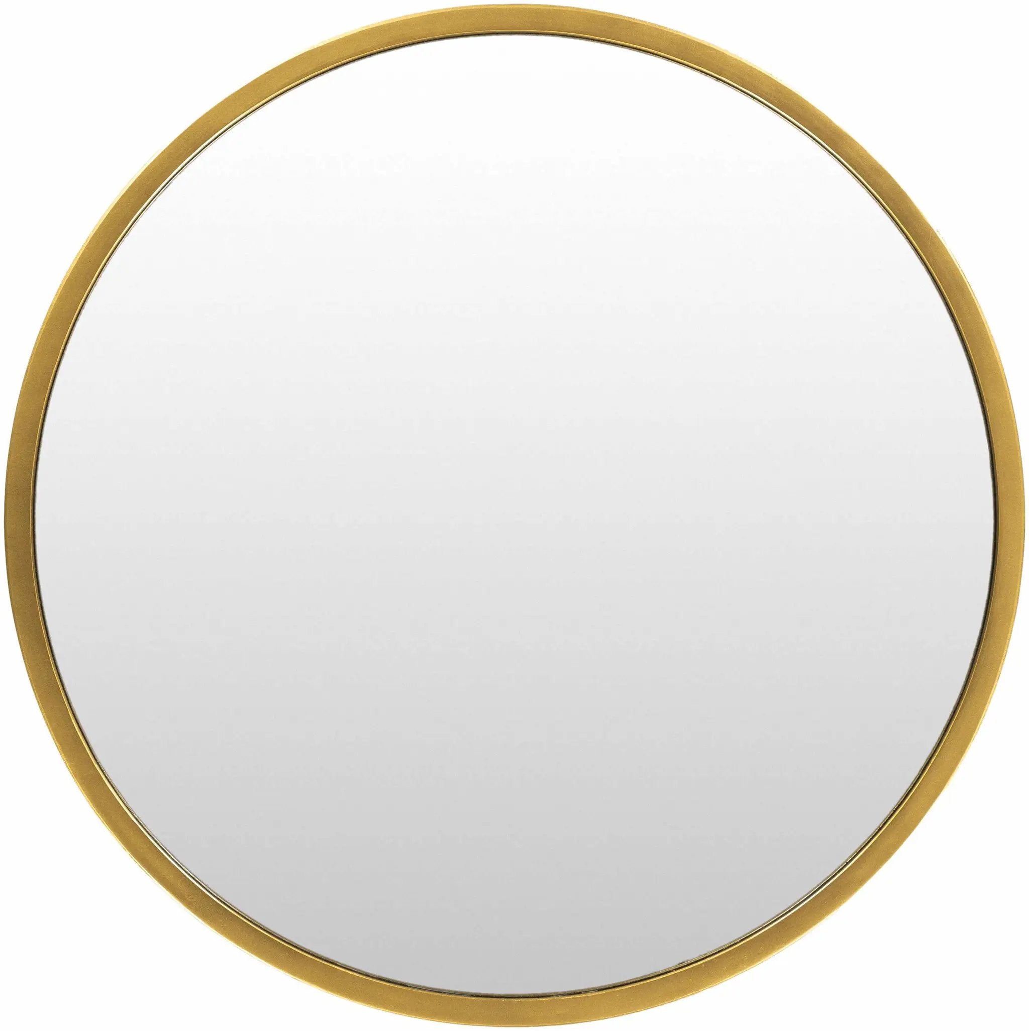 Guindarohan Gold Frame Round Mirror by Boutique Rugs