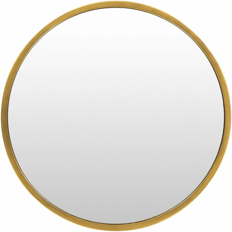 Guindarohan Gold Frame Round Mirror by Boutique Rugs