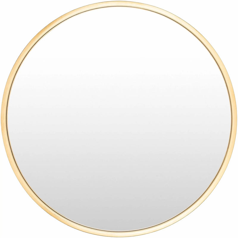 Guindarohan Gold Frame Round Mirror by Boutique Rugs