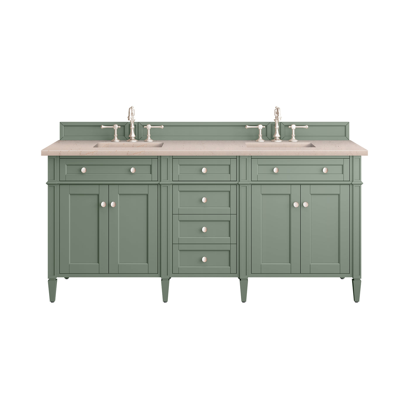 James Martin Brittany 72" Double Bathroom Vanity, Smokey Celadon by James Martin