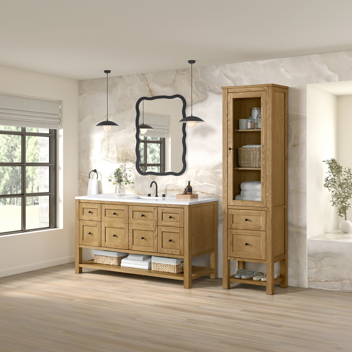 James Martin Breckenridge Linen Cabinet, Light Natural Oak, view 6