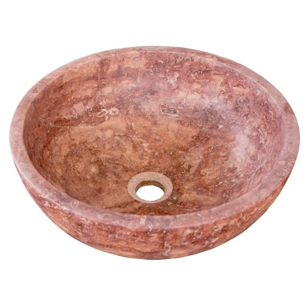 Premium Red Travertine Natural Stone Vessel Sink Honed Matte 16x6 by GobekDesign