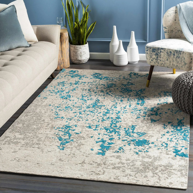 Sweeny Beige/Blue Abstract Area Rug - Clearance by Boutique Rugs