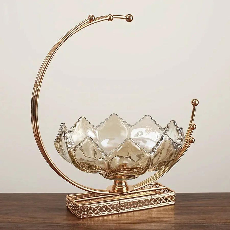 Gold Metal Decor Bowl - Lotus Centerpiece by House Of Avana