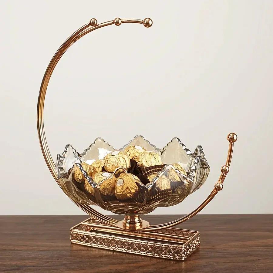 Gold Metal Decor Bowl - Lotus Centerpiece by House Of Avana