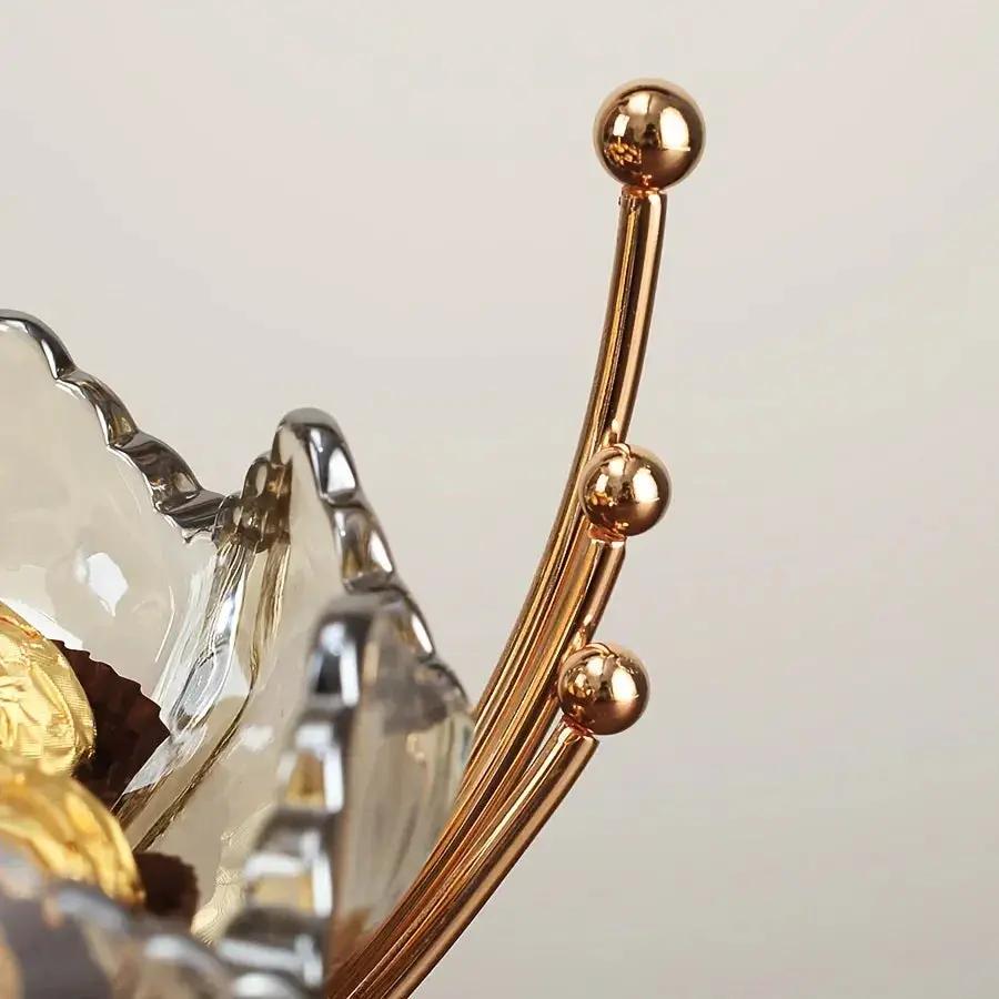 Gold Metal Decor Bowl - Lotus Centerpiece by House Of Avana
