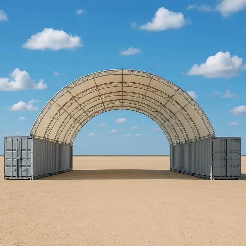 40'x40'x15' Double Truss Shipping Container Canopy Shelter by Chery Industrial