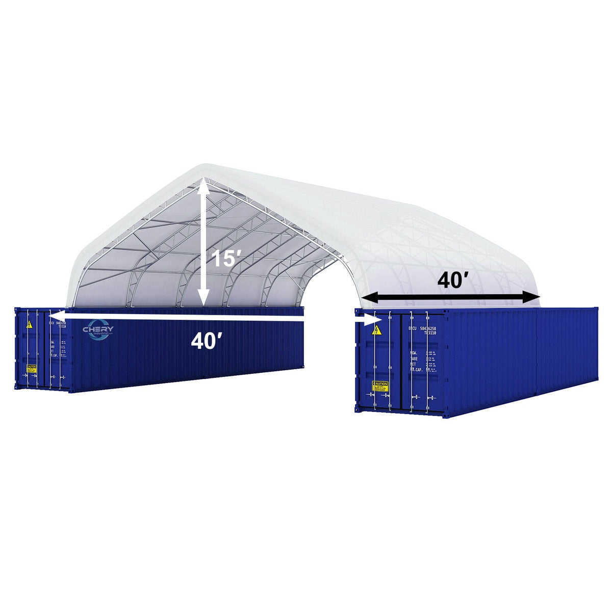 40'x40'x15' Double Truss Peak Container Canopy Shelter, photo 3 of 11