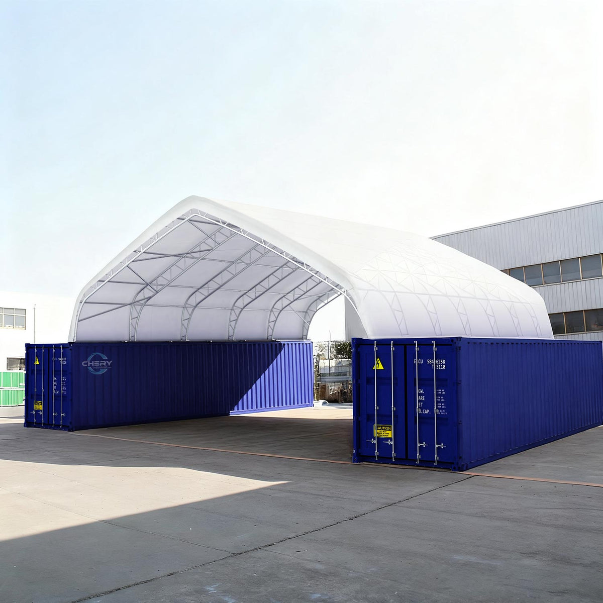 40'x40'x15' Double Truss Peak Container Canopy Shelter, photo 4 of 11