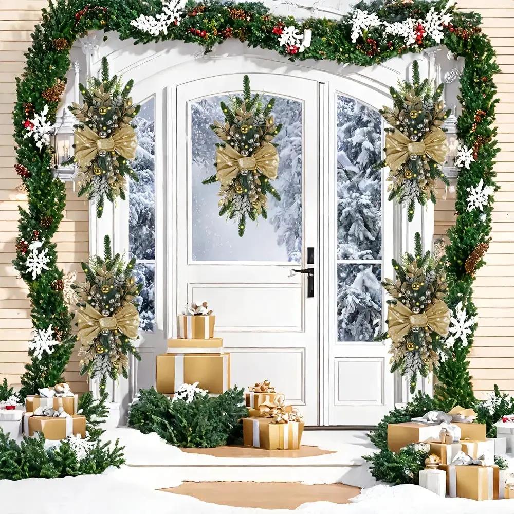 Golden Christmas Decorations 24inch Staircase and Window Ornaments by House Of Avana