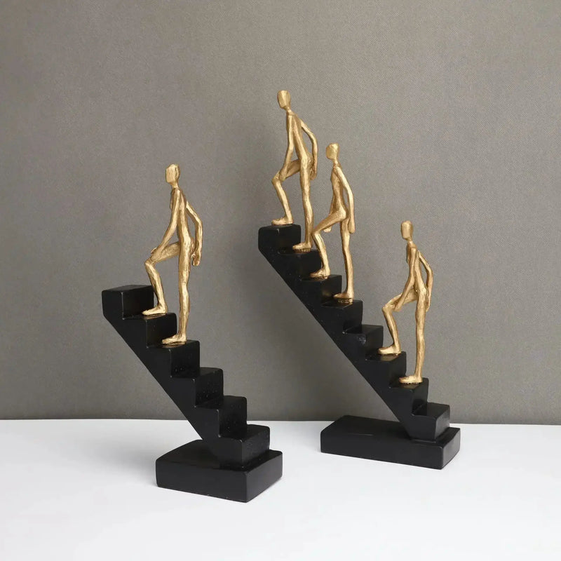 Modern Staircase Climbing Human Sculpture for Home Decor by House Of Avana